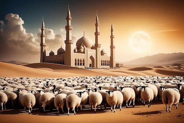 Illustrazione sullo sfondo islamico