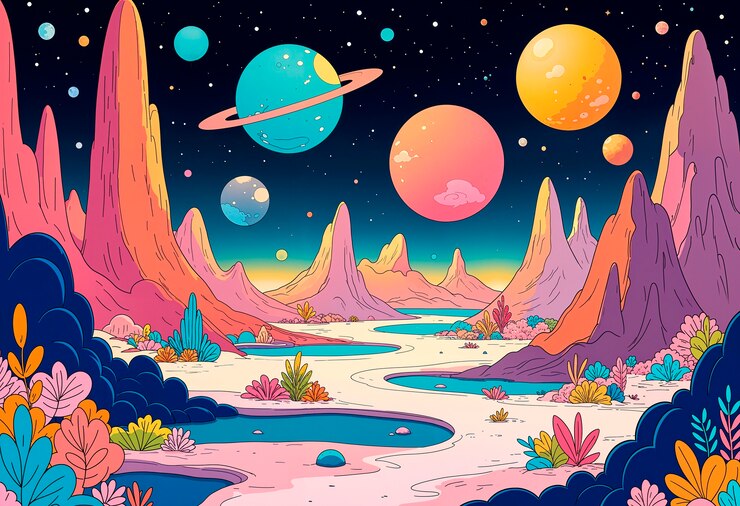 Foto gratuito illustrazione surreale del pianeta