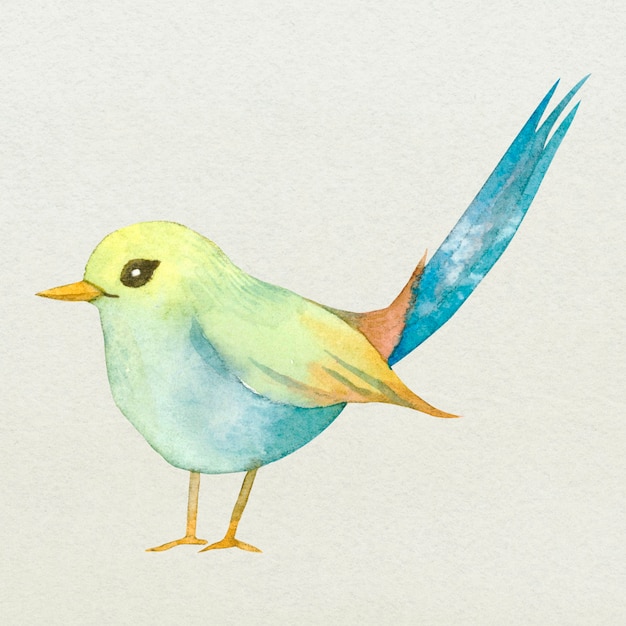 Illustrazione sveglia dell'acquerello dell'elemento di progettazione dell'uccello di Pasqua
