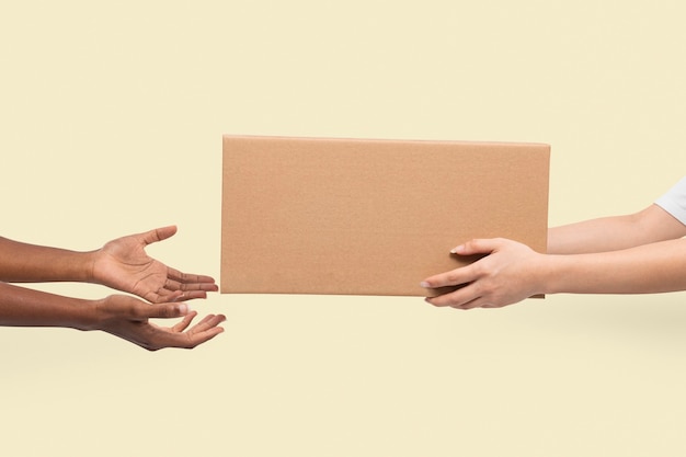 Imballaggio della scatola di carta per il concetto di consegna