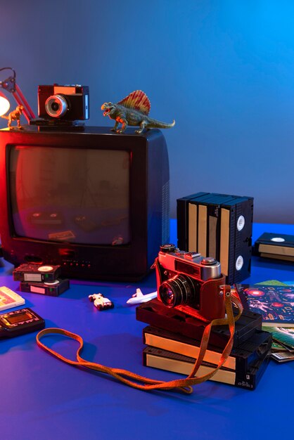Imballaggio retrò vhs al chiuso
