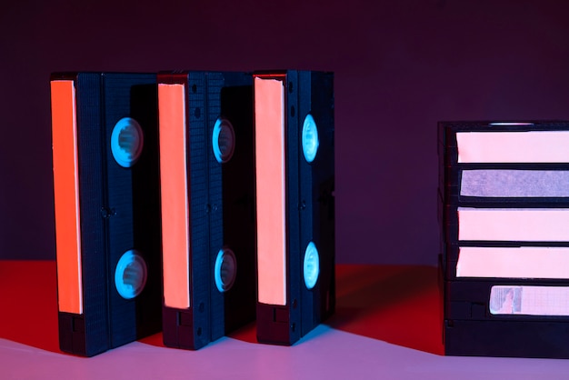 Imballaggio retrò vhs al chiuso