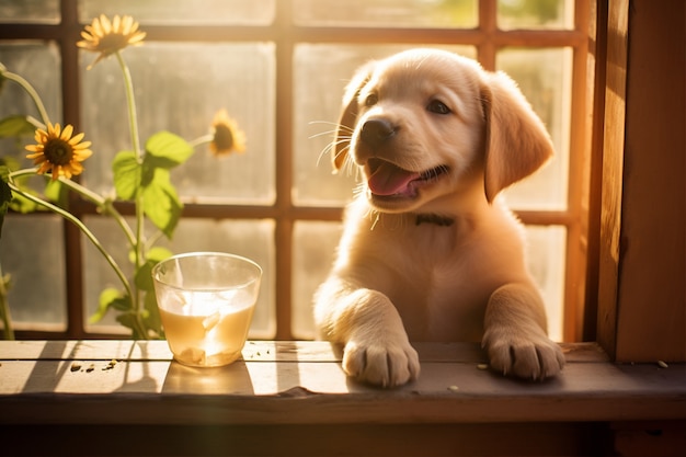 Immagine di cane labrador retriever generato da Ai