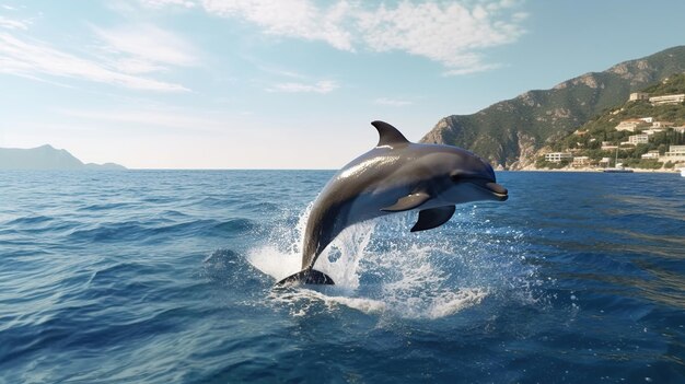 Immagine generata dall'intelligenza artificiale del salto del delfino