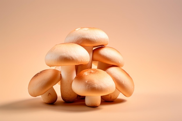 Immagine realistica di funghi su uno sfondo colorato