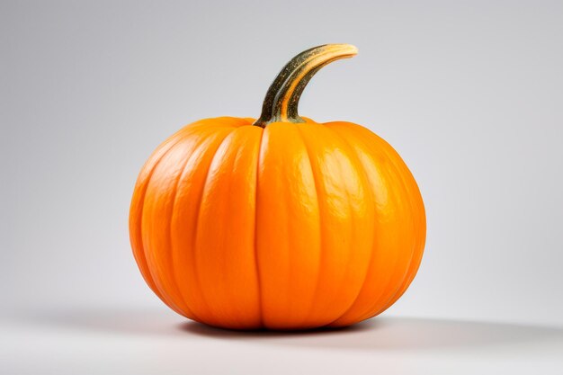 Immagine realistica di una zucca su uno sfondo di colore grigio