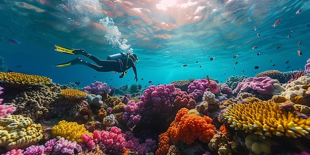 Immergersi in mare circondato da natura selvaggia