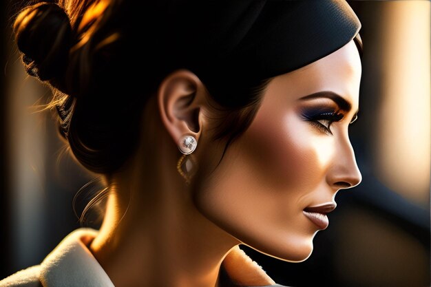 In questa illustrazione è mostrata una donna con un orecchino di perla.