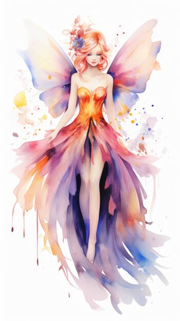 Incantevole illustrazione di fate ad acquerello
