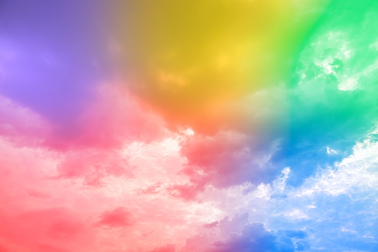 Foto gratuito incredibile bellissimo cielo d'arte con nuvole colorate