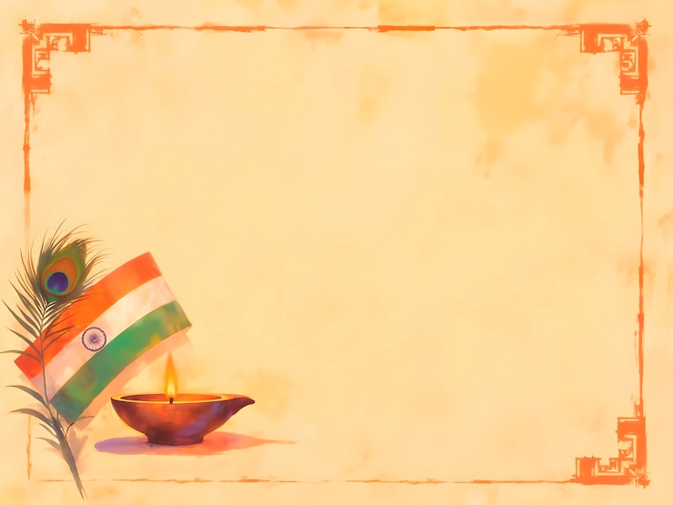 Foto gratuito indian independence day celebration with flag and diya