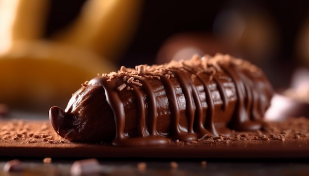 Indulgente pila di brownie al cioccolato fondente fatto in casa AI generativa