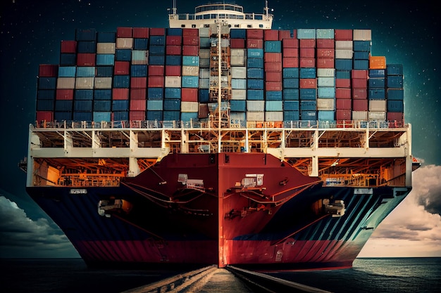 Industria marittima che trasporta merci su navi nautiche AI generativa