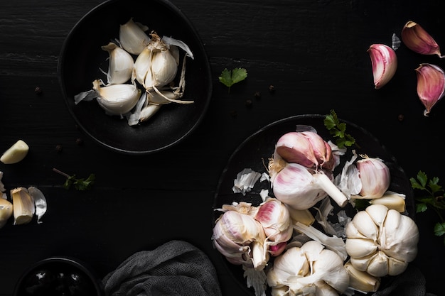 Ingredienti aglio in piano