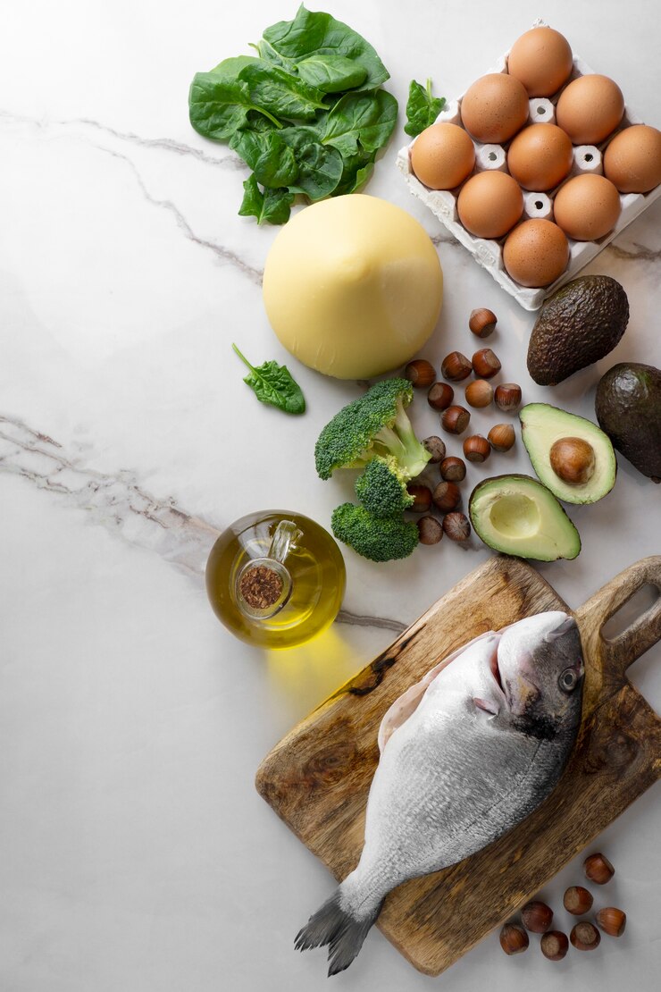 Foto gratuito ingredienti deliziosi per la dieta cheto