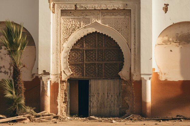 Ingresso di una casa nella città di Marrakech dopo il terremoto