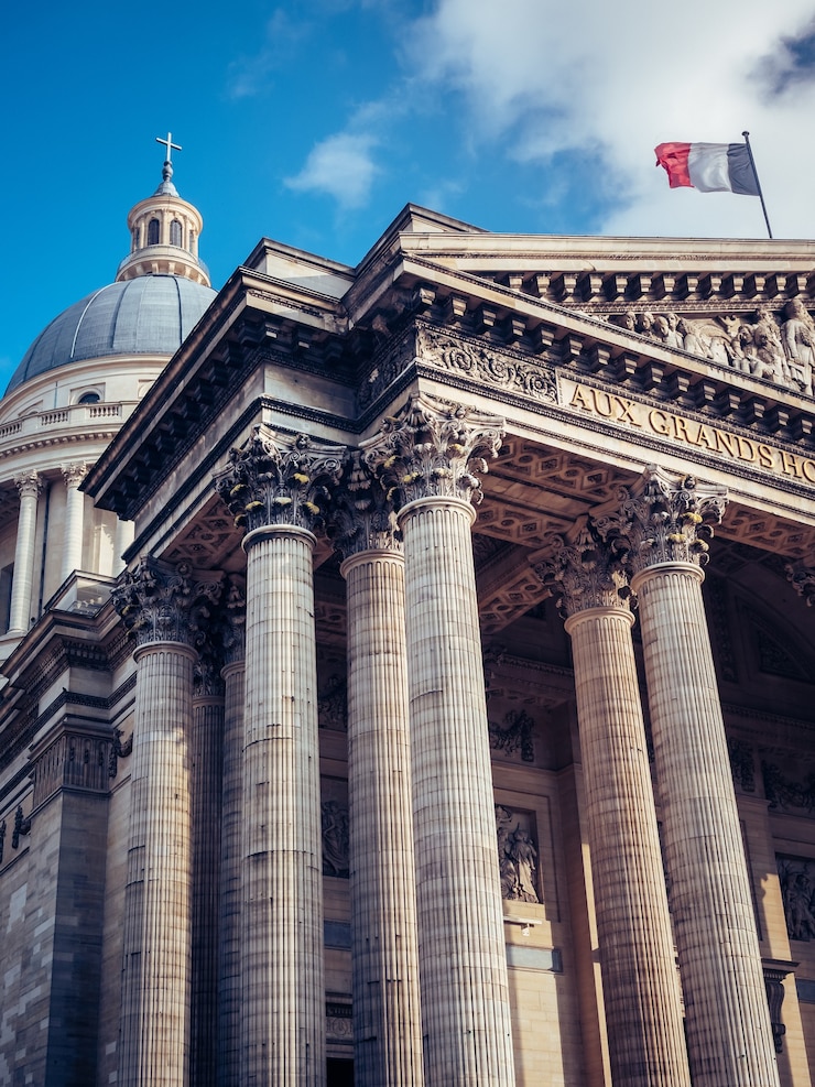 Foto gratuito inquadratura dal basso del pantheon, parigi, francia