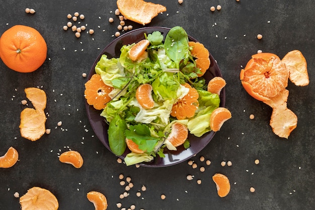 Insalata di mandarino con vista dall'alto