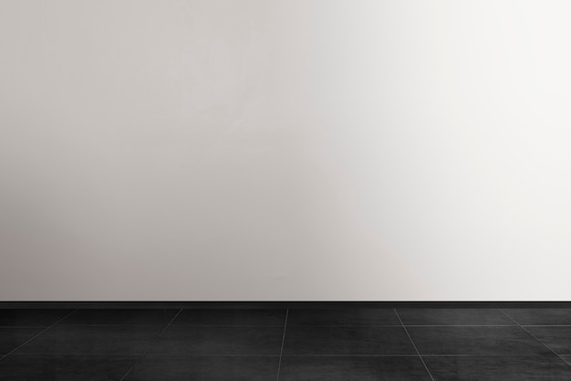 Interior design vuoto della stanza minima nel tono in bianco e nero