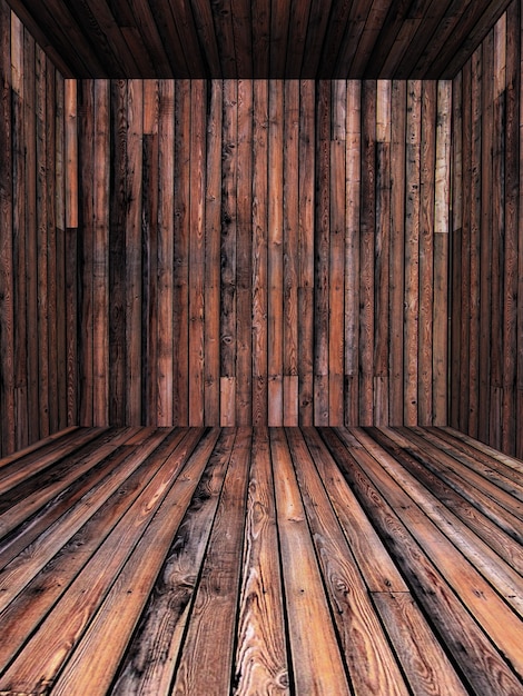 Interiore della stanza di legno 3D