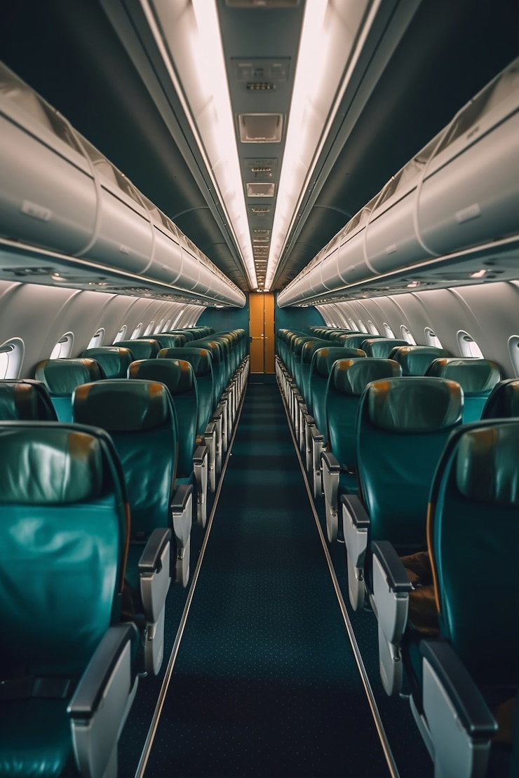 Foto gratuito interno dell'aeroplano pulito