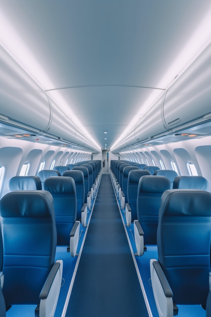 Foto gratuito interno dell'aeroplano pulito