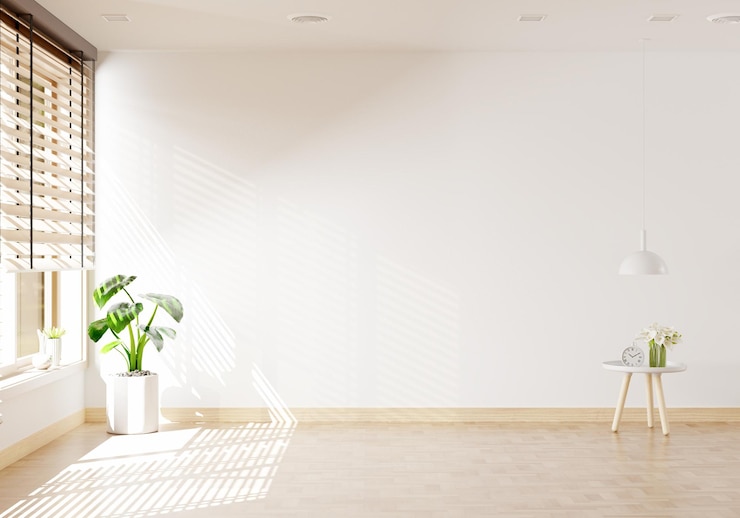 Foto gratuito interno vuoto del soggiorno con spazio per le copie