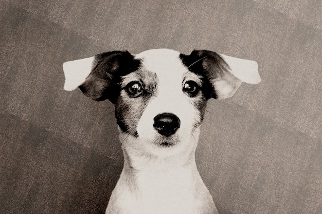 Jack Russell con effetto risograph remixato