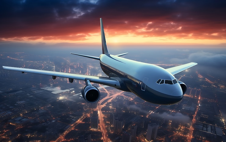 Foto gratuito jumbo jet che vola nel cielo