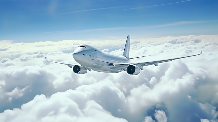 Foto gratuito jumbo jet che vola nel cielo