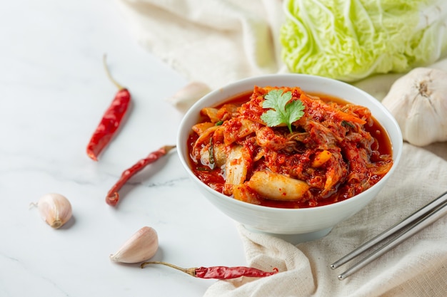 kimchi pronto da mangiare nella ciotola