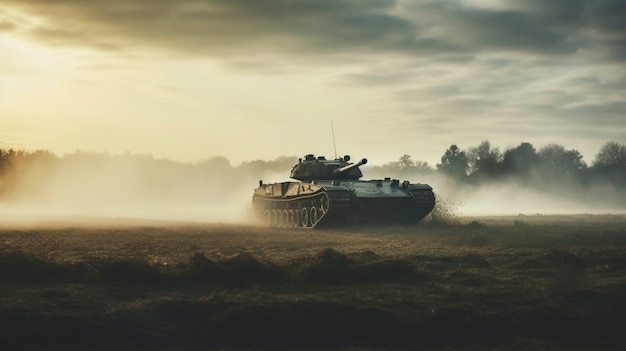 L'esercito combatte durante la guerra con i carri armati