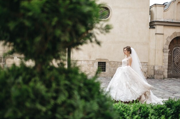 L'incredibile sposa si rallegra nel giorno del suo matrimonio