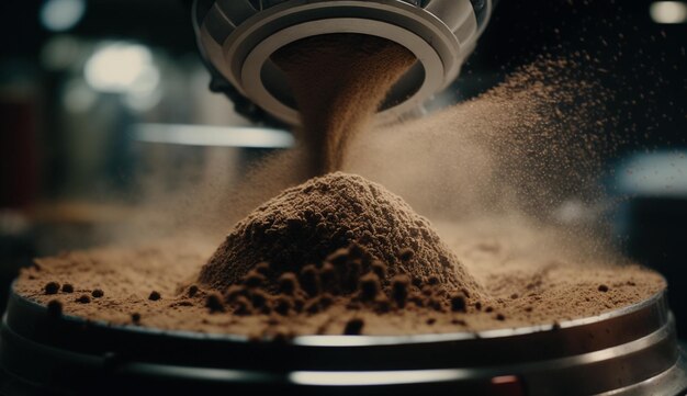 L'industria riscalda le attrezzature per cucinare il caffè d'acciaio fresco AI generativo