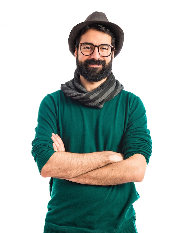 Foto gratuito l'uomo sopra bianco