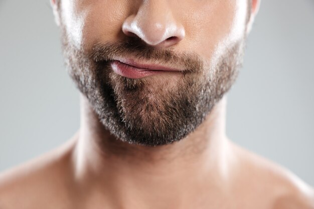 La barba premurosa equipaggia il fronte isolato