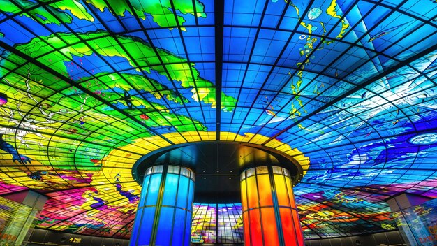 La cupola di luce alla stazione di formosa boulevard nella città di Kaohsiung a Taiwan.