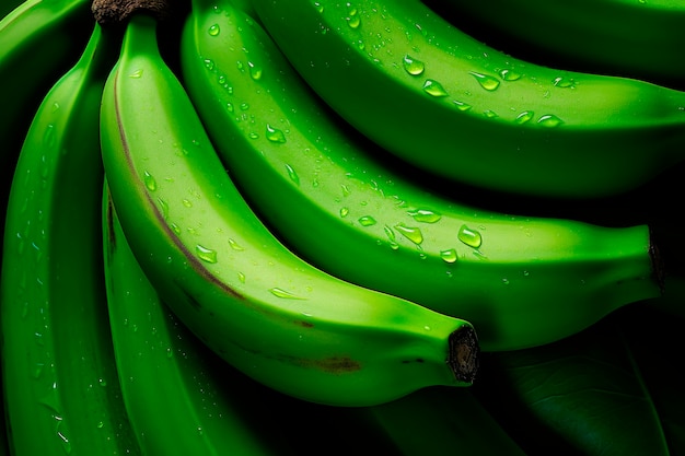La disposizione delle banane crude vista dall'alto