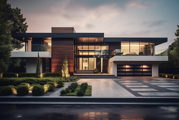 La facciata di una casa moderna