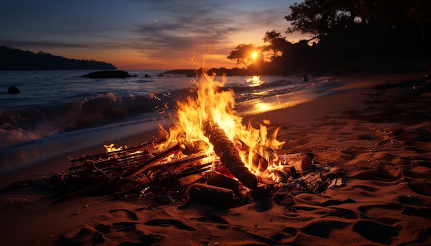 La fiamma della natura accende il calore del crepuscolo ardente estivo generato dall'intelligenza artificiale