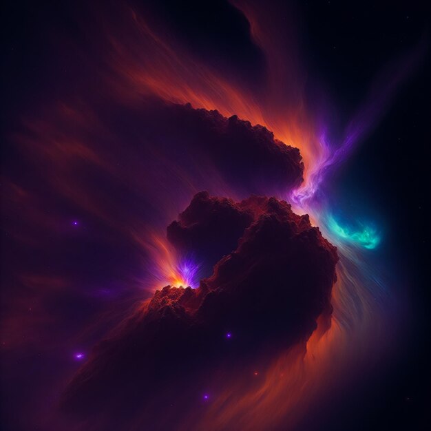 La nascita di una generazione di supernova nebula ai ha creato una fantastica illustrazione dell'esplosione del big bang dell'universo Generative AI