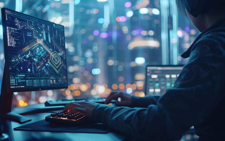 Foto gratuito la prospettiva futuristica dello stile di vita dei nomadi digitali