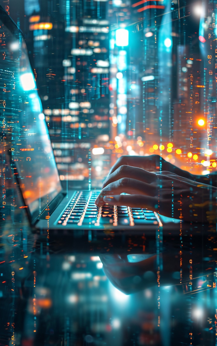 Foto gratuito la prospettiva futuristica dello stile di vita dei nomadi digitali