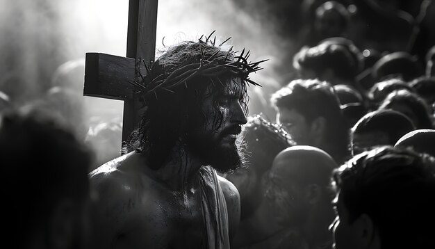 La scena del buon venerdì con Gesù Cristo.