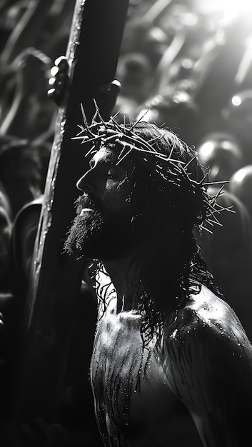 La scena del buon venerdì con Gesù Cristo.