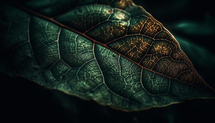 Foto gratuito la vibrante nervatura delle foglie si illumina alla luce solare naturale generata dall'intelligenza artificiale