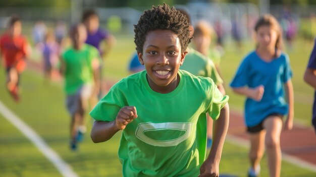 La visione dei bambini che praticano attività di salute e benessere