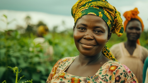 La visione di una donna che lavora nel settore agricolo per celebrare la giornata del lavoro per le donne.