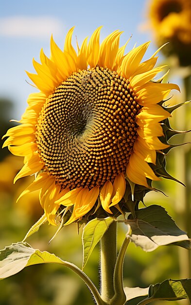 La vista del girasole in fiore