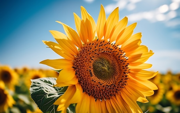 La vista del girasole in fiore